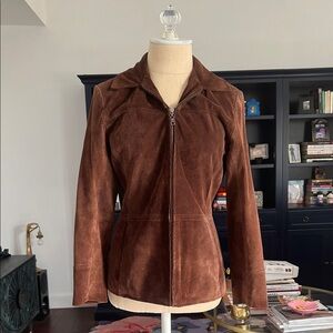 Bernardo chocolate brown leather jacket size PP